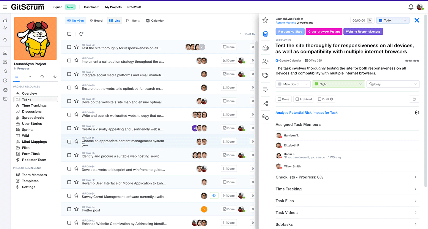 GitScrum Board View